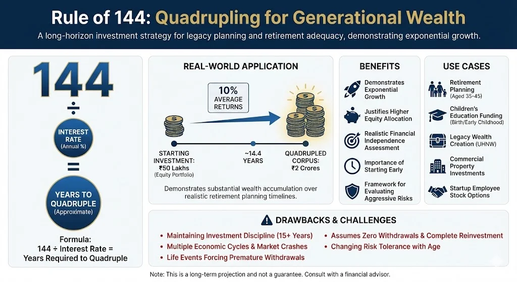 Rule of 144: Quadrupling for Generational Wealth