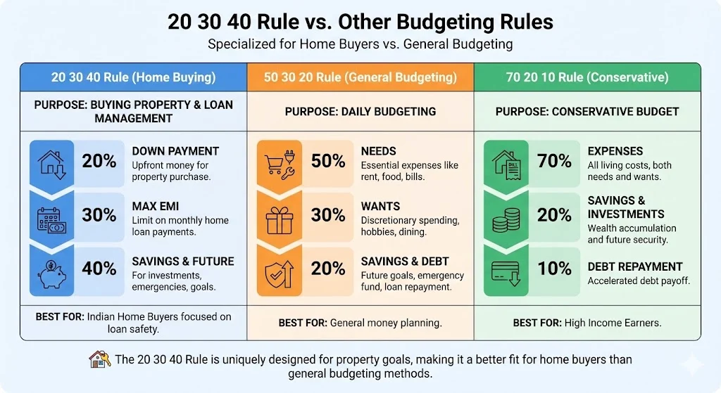 20 30 40 Rule vs Other Budgeting Rules